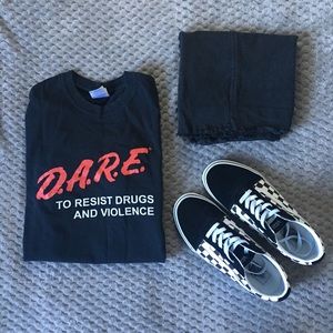 90s Vintage Dare T-Shirt Black Red